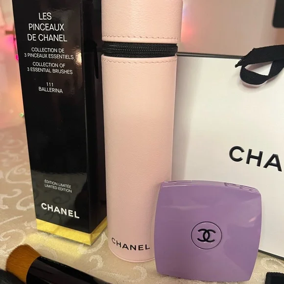 Chanel Makeup Brush Set Ballerine / Mirror Immortelle Limited Ed